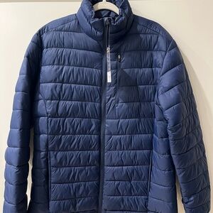 St. John's Bay Men’s Everyday Puffer Jacket Navy Size Large NWT